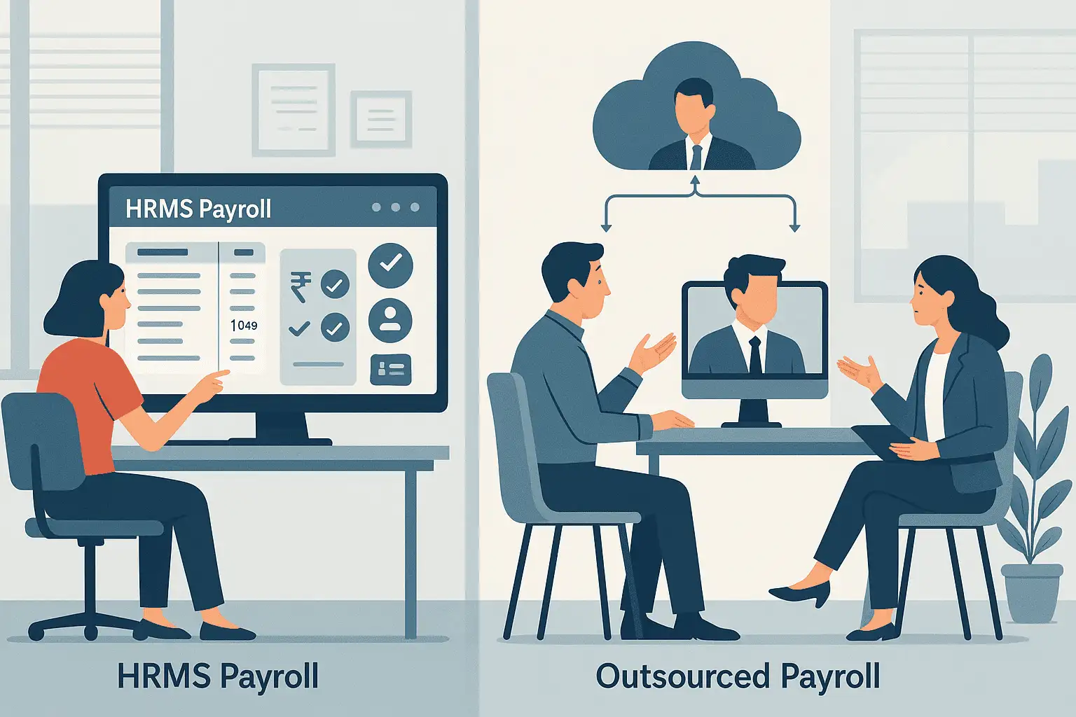 HRMS payroll vs outsourced payroll
