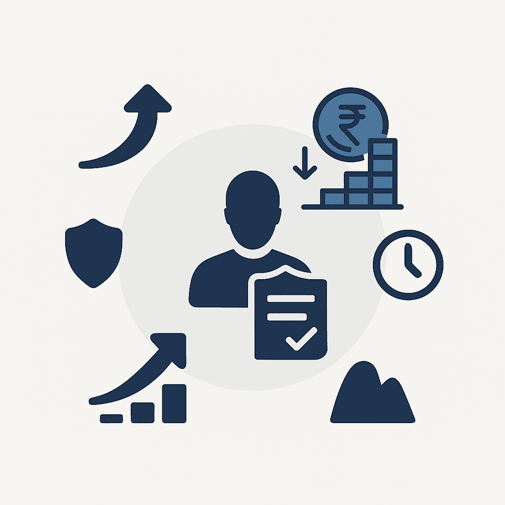 Employer of Record infographic with central icon and five abstract benefits