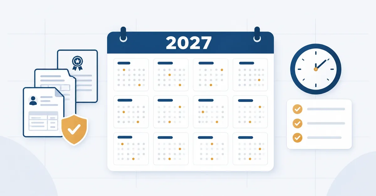HR and payroll compliance calendar 2027 for India with monthly due dates